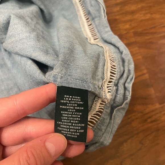 Lauren Ralph Lauren Denim Off the Shoulder Blouse Size L - Picture 3 of 4